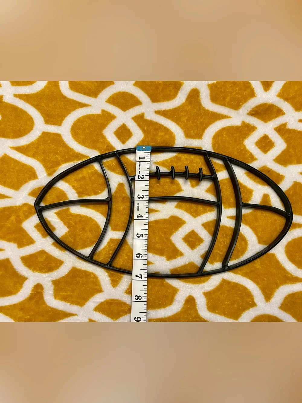 Cast Iron Football-Shaped Trivet Hot Pad, 12 in Long x 6 in Wide